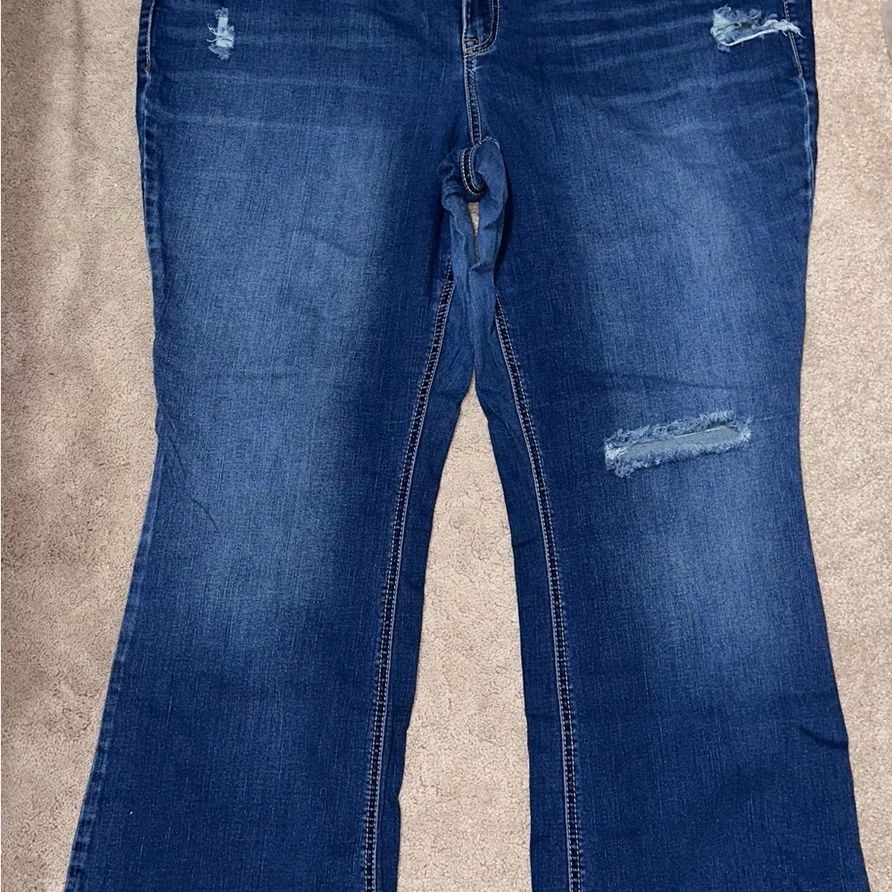 Lane Bryant Blue Flare Wide Leg Jeans